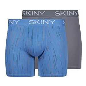 Skiny Every Day in Cotton Multipack Boxershorts voor heren, 2 stuks, Federalblue Stripes Selection