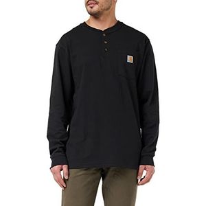 Carhartt Workwear Pocket Henley Shirt - Workwear Henley overhemd met zakken, normale en grote maten - Heren, zwart.