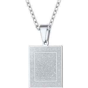 PROSTEEL Halsketting islam heren dames hanger Allah/medaille van roestvrij staal / verguld / zwart sieraad religie amulet