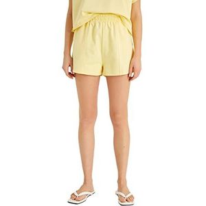 Koton Mini-pocket shorts en elastische tailleband voor dames, geel (151), L, geel (151)