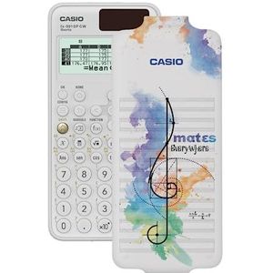 Casio FX-991SP CW geïllustreerde wetenschappelijke rekenmachine met muzieknoot, aanbevolen voor Spaans en Portugees CV, 5 talen, meer dan 560 functies, zonne-energie, wit