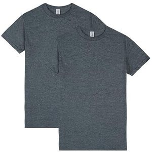 Gildan Gildan Set van 2 T-shirts voor heren, katoen, G64000, herenhemd, 2 stuks, Donkere erika.