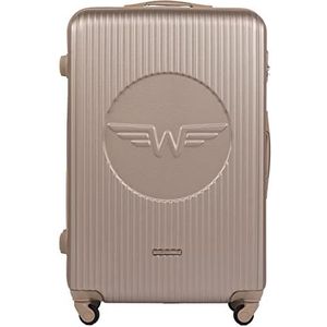 WINGS Reiskoffer - lichte koffer met wielen en telescopische handgreep, champagne, L, koffer, Champagne, koffer