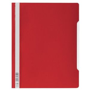 Durable 257003 documentenmap, A4, met transparante omslag, rode achterkant, 50 stuks