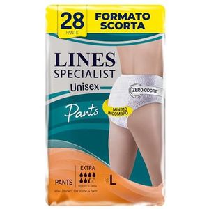 Lines Specialist Lot de 28 pantalons d'incontinence extra unisexe pour homme et femme Taille L