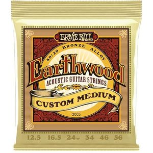 Ernie Ball Earthwood Custom Medium Bronze 80/20 akoestische gitaarsnaren 12,5-56 gauge P02005