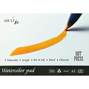 SMLT. HP 3AS-20 (260)/HP Traditionele aquarel-heetpers, A3, 260 g/m², 100% gerecycled papier met zuurvrij katoen, 20 vellen, wit