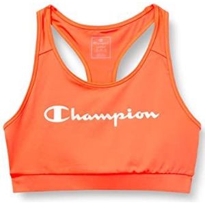 Champion C- Tech-Quick Dry Metallic Small Logo Square Neck Medium sportbeha voor dames, zwart, XS, zwart.