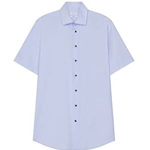 Seidensticker Zakelijk overhemd voor heren, regular fit, Kent kraag, korte mouwen, 100% linnen, Lichtblauw