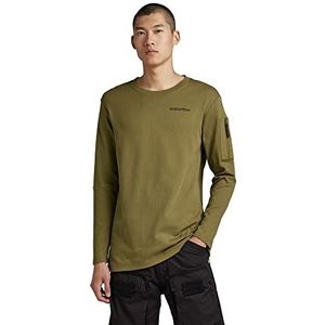 G-STAR RAW Lichtgewicht casual sweatshirt met mouwen voor heren, Groen (Smoke Olive D23329-d275-b212)