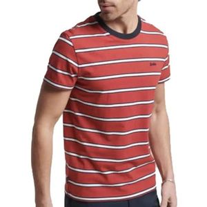 Superdry Vintage gestreept T-shirt voor heren, Rode wandelen