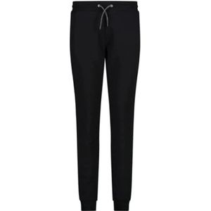 CMP - Stretch fleece lange broek, effen kleur met manchet, stretch fleece, lange broek, effen kleur, met manchet, meisjes en meisjes, zwart.