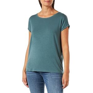 Vero Moda Vmava Plain SS Top Gajrs Noos T-shirt voor dames, grijs-blauw