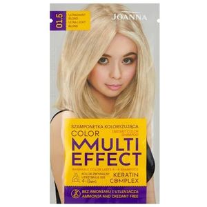 JOANNA Multi Effect getinte shampoo - haarkleurshampoo in zak - houdbaarheid 4 tot 8 wasbeurten - kleur zonder ammoniak en oxidatiemiddelen - ultra lichtblond