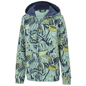 Puma Alpha AOP Hooded Jacket TR B Unisex Kids Sweatshirt, Dark Denim, 104