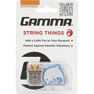 Gamma String Things Masker, Dolfijn, Schokdemper, 2 stuks – Grijs – Blauw – Racketaccessoires