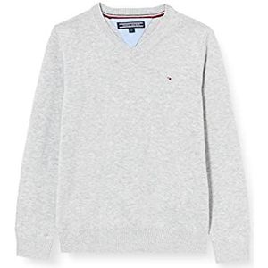 Tommy Hilfiger Basic trui voor jongens met V-hals, grijs gemêleerd (004)