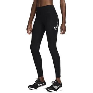 Nike Fast FV6682-010 Legging de course 7/8 avec taille moyenne pour femme, noir/blanc, taille M