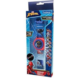 Lexibook DMW050SP polshorloge met 20 projecties van Spider-Man en zijn vrienden, voor kinderen/jongens, rood en blauw