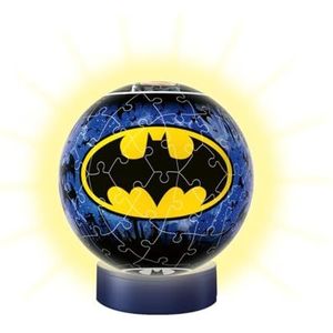 Ravensburger 3D Puzzle 11080 - Nachtlicht Puzzle-Ball Batman - 72 stukjes - vanaf 6 jaar, LED-nachtlamp met knippermechanisme: Erlebe puzzel in de 3