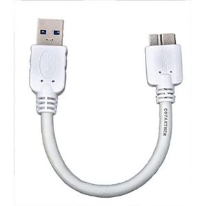 System-S Micro USB 3.0 kabel (USB 3.0 Micro-B) wit 10 cm