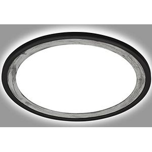 BRILONER - Led-plafondlamp met backlight-effect, slim led-plafondlamp, ultra plat, zilver-crafted, neutraal wit licht, Ø 293 mm, zwart