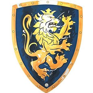 Liontouch - Edel, blauw/groot ridderschild, middeleeuws speelgoed van schuim voor kinderen met gouden leeuw-thema, veilige wapens en uitrusting voor kostuums