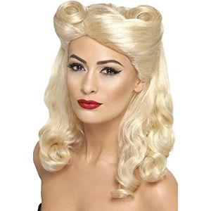 Smiffys Pin-Up pruik uit de jaren 40, blonde krulspelden