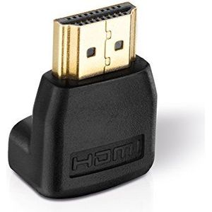 HDSupply HA070 HDMI-adapter – HDMI 90° (HDMI A stekker (19 pol) naar HDMI A female (19 pol), 90° hoek), zwart