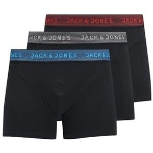Jack & Jones Jacwaistband Trunks 3 Pack Noos Jr Boxershorts voor meisjes, Zwart - Blauw - Rood - Grijs