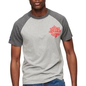 Superdry Bedrukt T-shirt voor heren, Marl Grijs / Rich Charcoal Marl