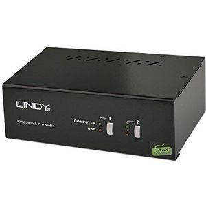 LINDY 2 x DVI Dual Head KVM Switch Pro Audio USB 2.0