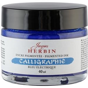 Jacques Herbin 11317T - kalligrafie-inkt, elektrisch blauw, 40 ml