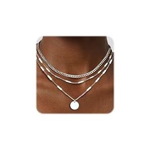 MILACOLATO Gouden kettingen voor dames en meisjes, 14 karaat vergulde kettingen, visgraat slangenketting, gouden hanger ketting, Messing, roestvrij staal