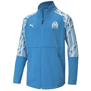 PUMA Olympique Marseille seizoen 2020/21 - stadiumjas Jr blauw Azur Whit