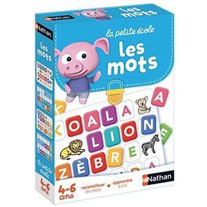 Nathan - La Petite Ecole - De woorden - Woorden reconstrueren, leren lezen - Educatief spel - Set van 6 progressieve spellen - Voor kinderen van 4 tot 6 jaar