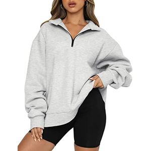 Trendy Queen Casual sweatshirt voor dames, grijs.