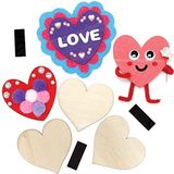 Baker Ross AX692 magneten in hartvorm – pakket met 12 stuks, maak je handwerk, kinderhandwerk, kunst- of kleine cadeaus voor Valentijnsdag