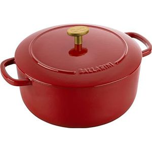 BALLARINI Bellamonte Gietijzeren stoofpan, geëmailleerd, rond, 22 cm, 3 l, rood