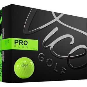 Vice GOLF Pro Plus 2020 | 12 golfballen | Kenmerken: 4 stuks gegoten urethaan, maximale lengte, minder rotatie van de driver | Meer kleuren: wit, neonrood | Profiel: voor