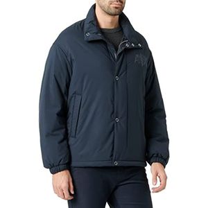 Armani Exchange Fastener Snap-on jas voor heren, logo voor, achter bedrukt, marineblauw, L