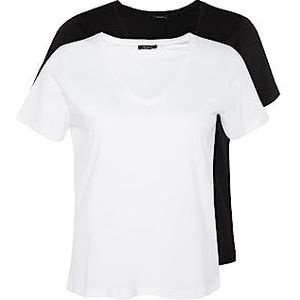 Trendyol Trendyol Standaard gebreid damesshirt met V-hals (1 stuk), Meerkleurig