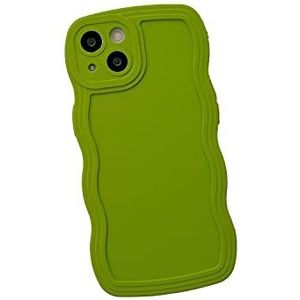 DUDUXI Compatibel met [iPhone 14-hoes], upgrade [vloeibare siliconen] met camerabescherming zacht [krasbestendig] microvezel beschermhoes voor iPhone 14 6,1 inch groen