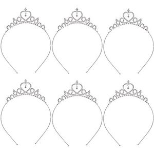 Diamanten Hoofdband Tiara 6pcs Kristal Strass Kroon Prinses Hoofdband Tiara Kinderen Kroon Hoofdband Tiara Tiara Kristallen Kroon Prinses Tiara Strass Kroon Kristallen Hoofdband Bruids Tiara