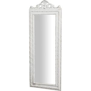 Biscottini Slaapkamerspiegel, 91 x 34 x 5 cm, Made in Italy, antiek witte shabby-spiegel, wandspiegel