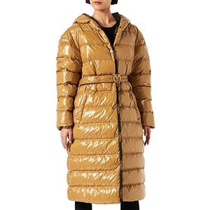 Pinko Ida Gewatteerde Crystal Nylon donsjack voor dames, Cl6_Camel/Goud