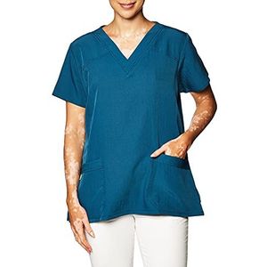 WonderWink sport tops dames v-hals, Caribisch blauw