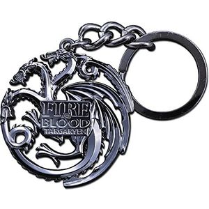 The Noble Collection Game of Thrones Targaryen Gun Metal Sigil Sleutelhanger – 2 inch (4,5 cm) Targaryen House Crest – officieel gelicentieerd tv-show, merchandise Gifts, Metaal