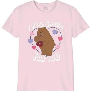 We Bare Bears Giwebarts001 T-shirt voor meisjes (1 stuk), lichtroze