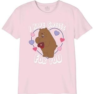 We Bare Bears Giwebarts001 T-shirt voor meisjes (1 stuk), lichtroze
